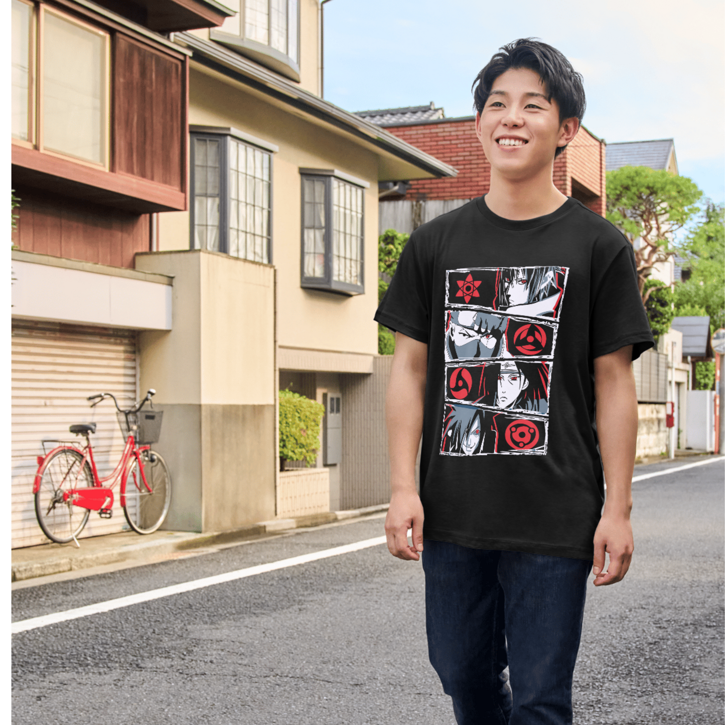 Red Reflection Black Tee