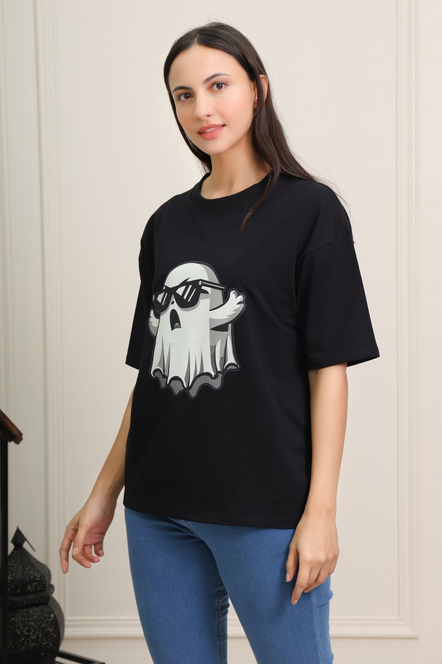 Cute ghost Black Oversized Tee