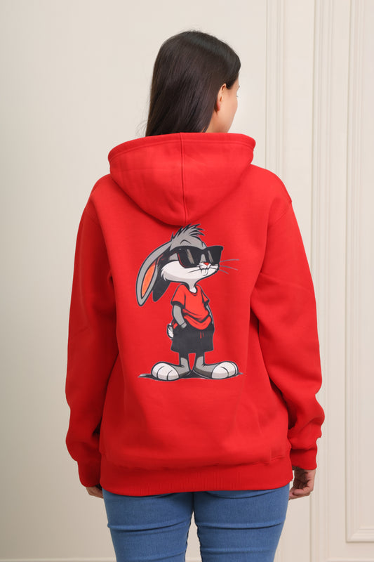 Dashing Bunny Red Hoodie